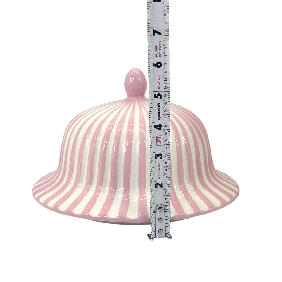 Pink & White Candy Cane Striped Ceramic Vase 18"
