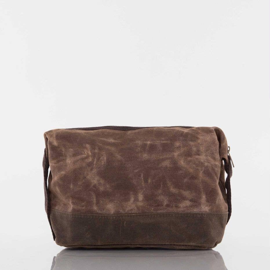 Waxed Dopp Kit: Olive