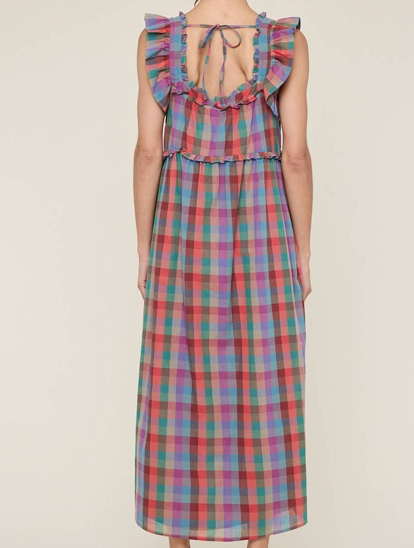 Watercolor Plaid Dress