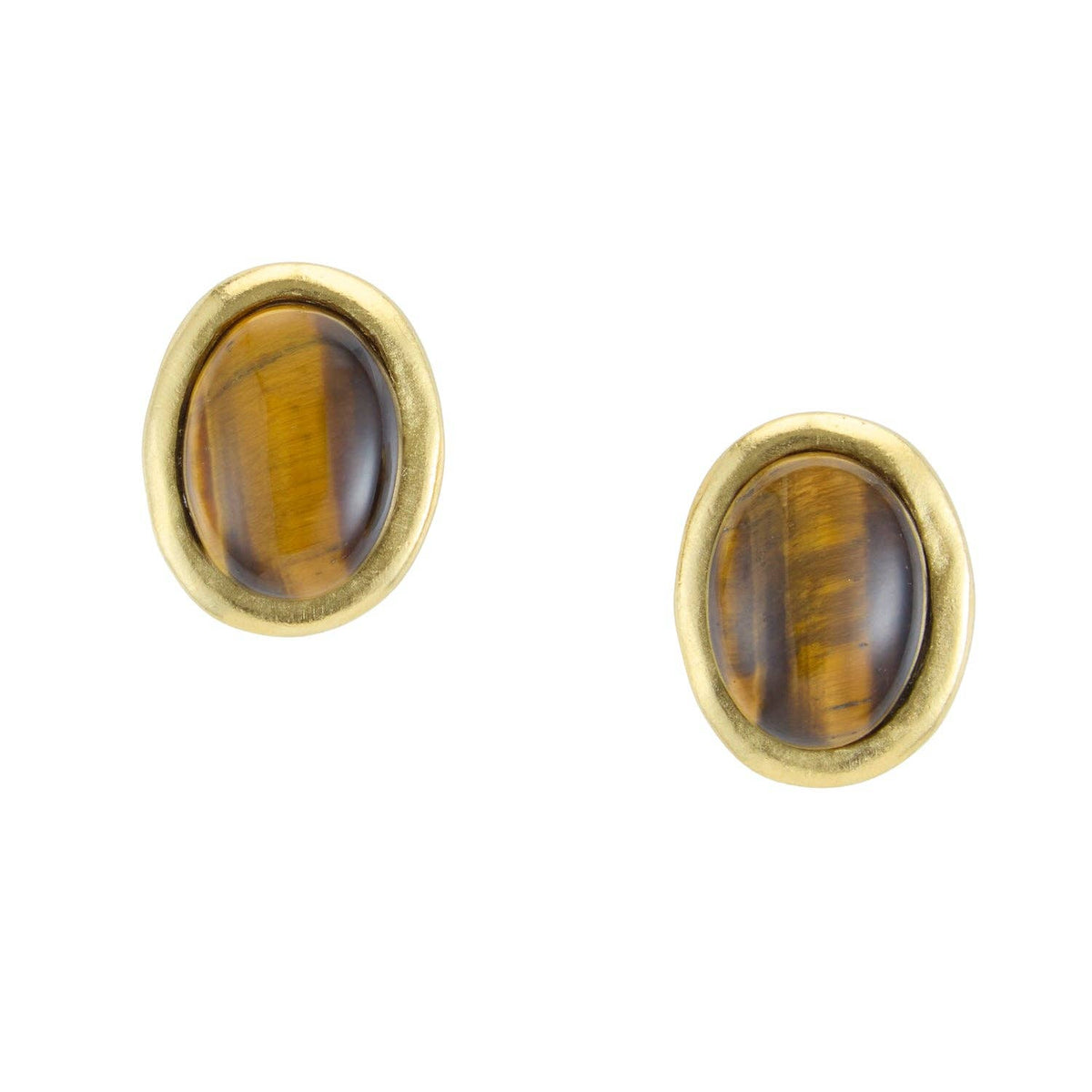 Fall Caroline Studs: Tiger's Eye