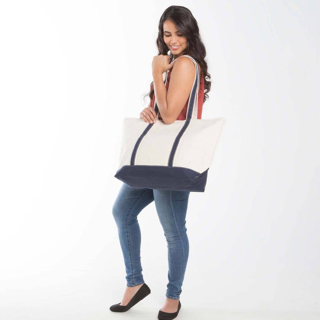 Large Classic Tote: Navy