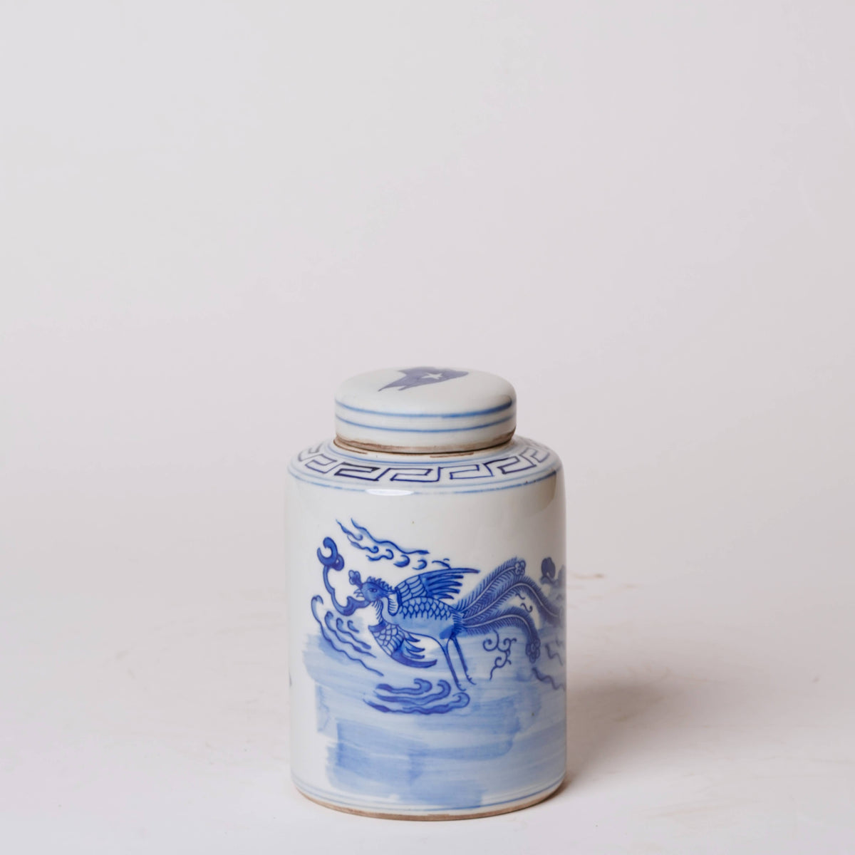 Blue and White Porcelain Mythical Creature Cylinder Caddy