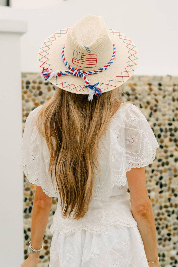 White Palm Patriotic Hat