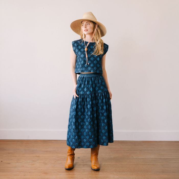Denim Eyelet Greta Top