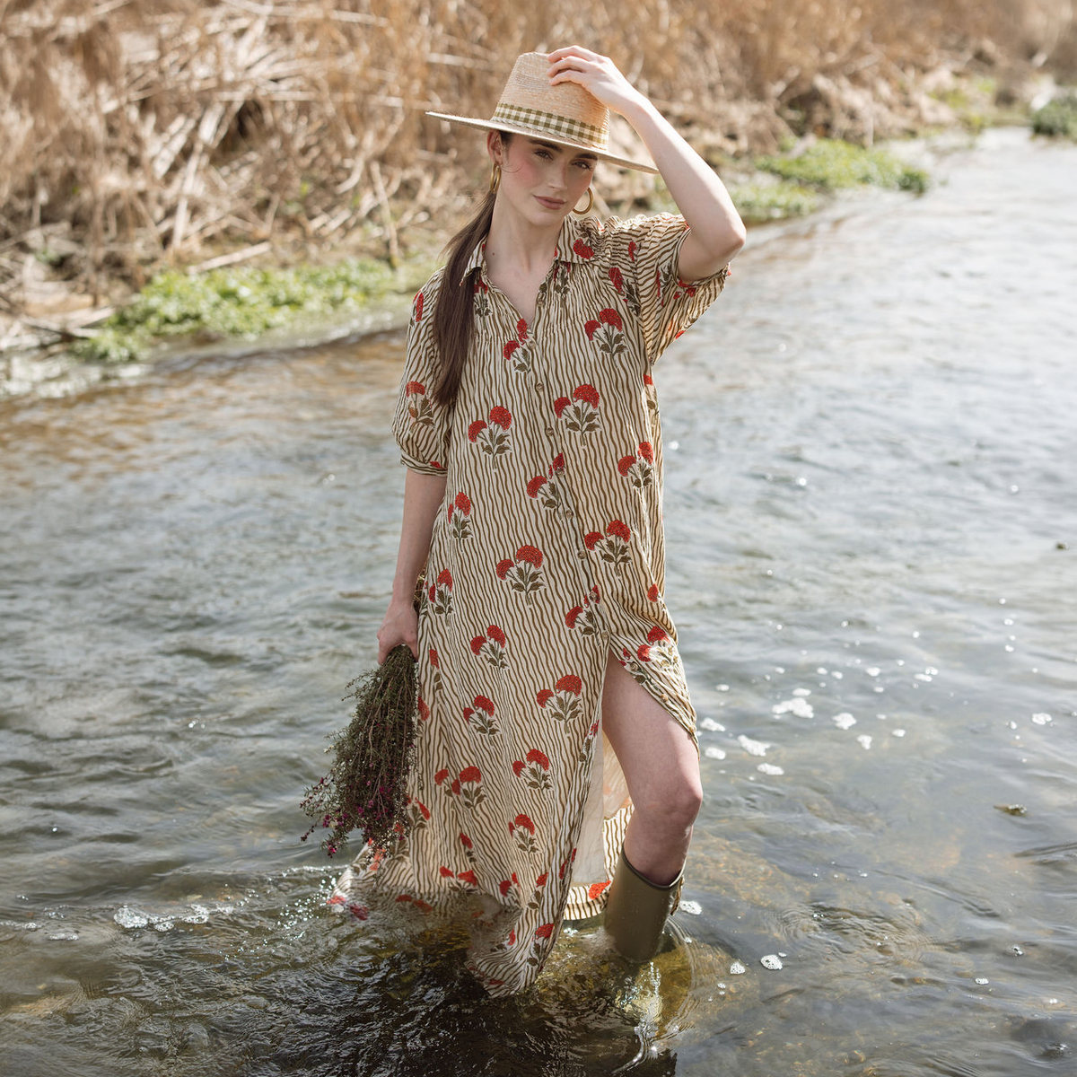 Wavy Stripe Oasis Dress