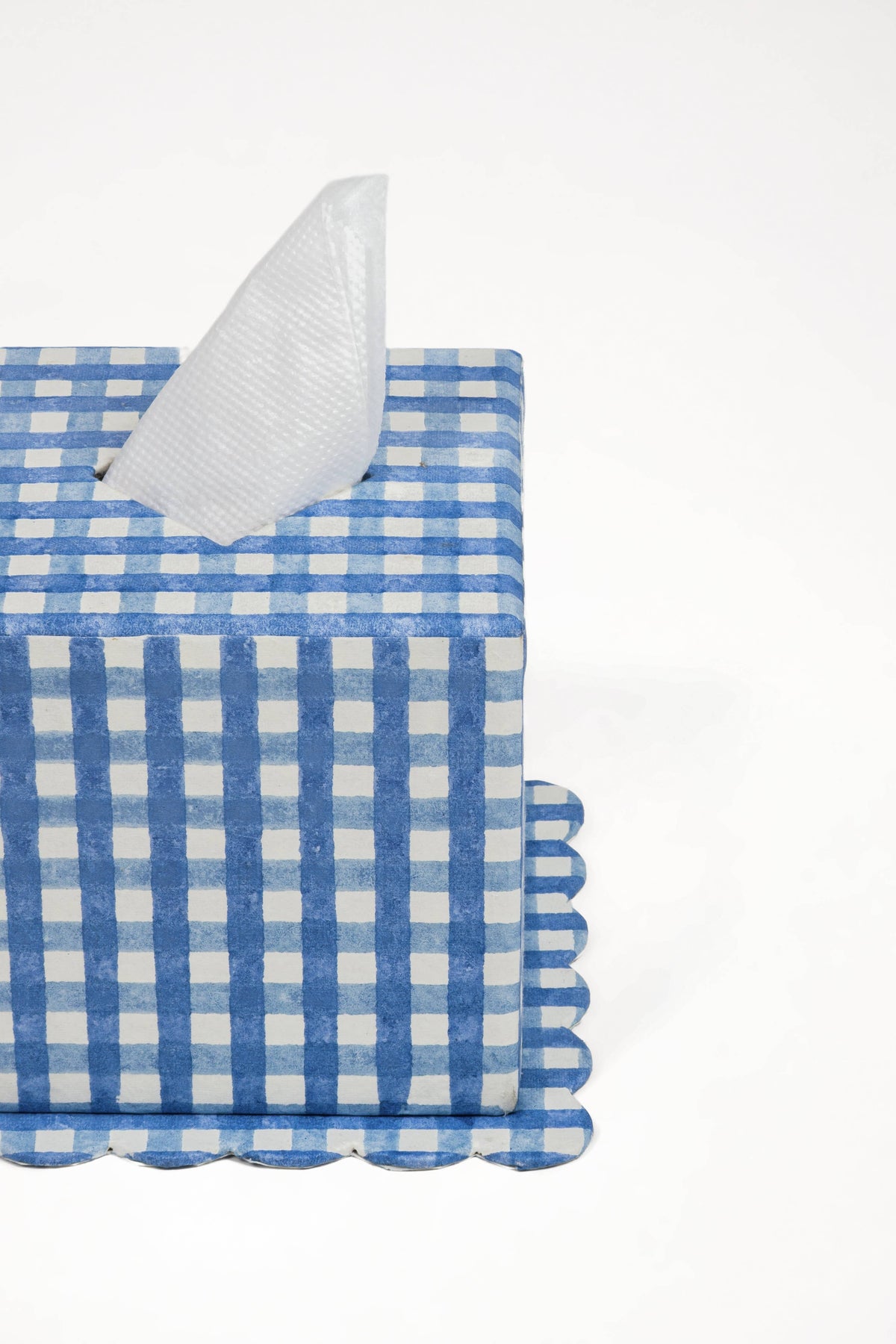 Blue Gingham Tissue Box Cover