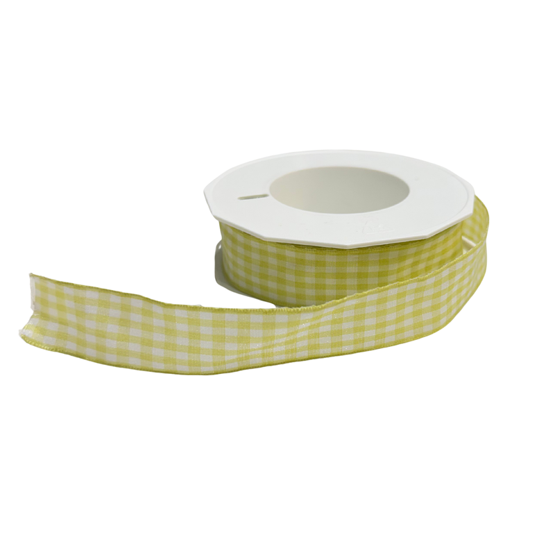 Lime Gingham Ribbon