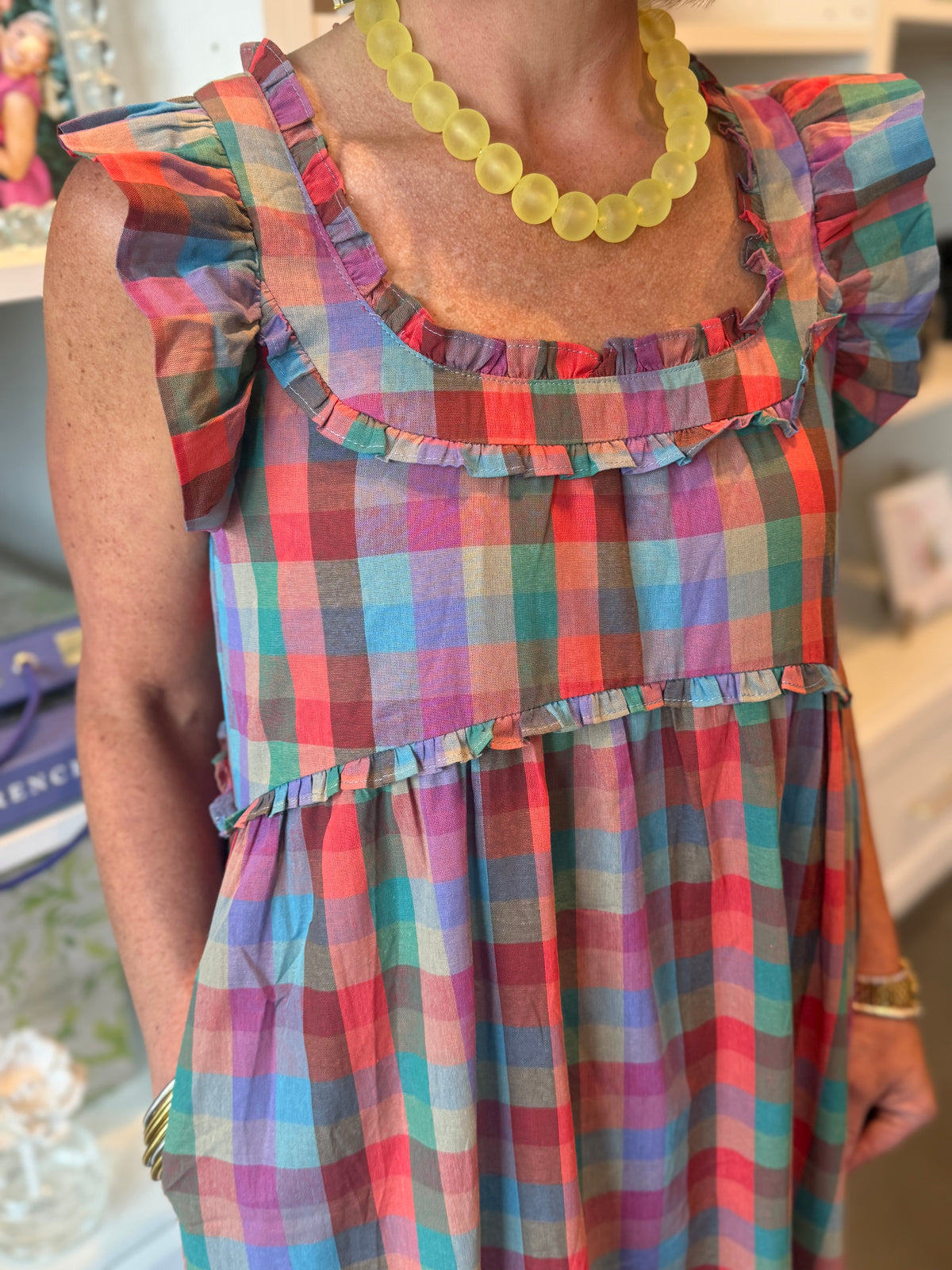 Watercolor Plaid Dress