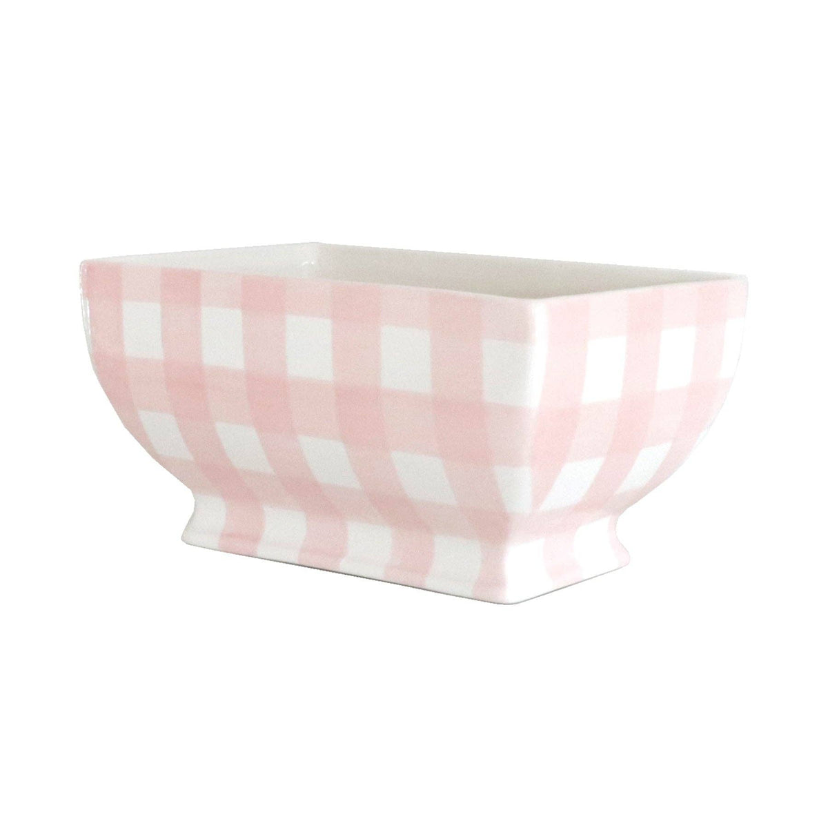 Pink Gingham Planter