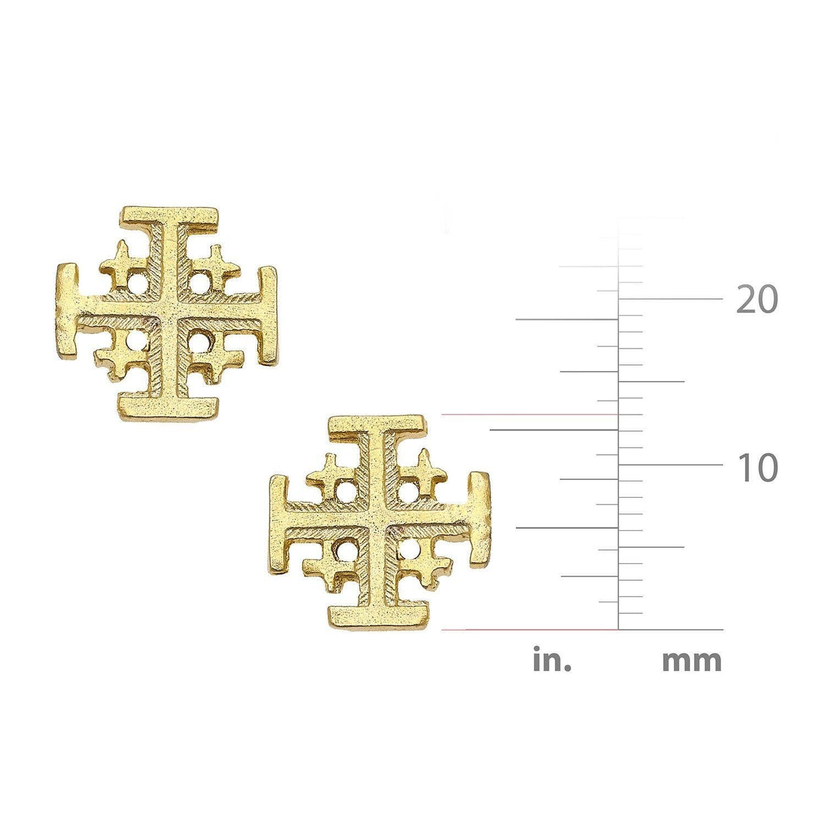 Jerusalem Cross Studs: Silver