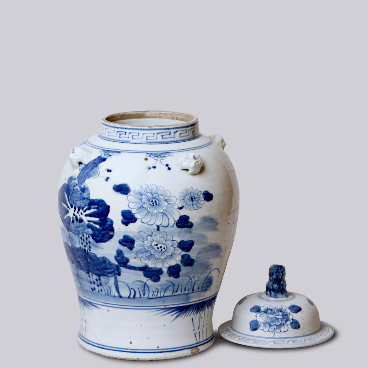 Blue and White Porcelain Four Seasons Temple Jar