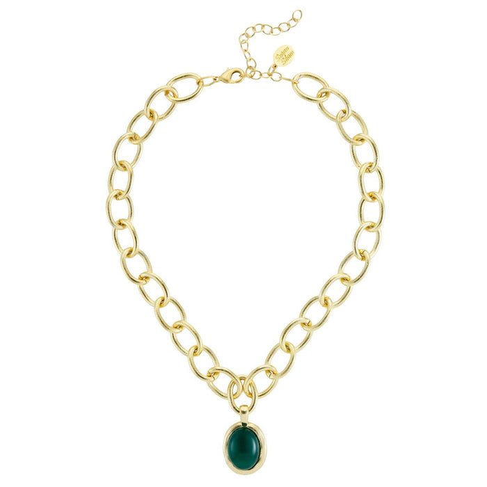 Fall Caroline Loop Chain Necklace: Tiger's Eye