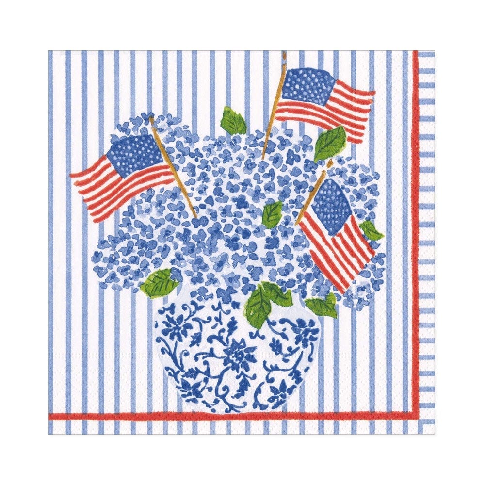 Flags And Hydrangeas Napkin Luncheon