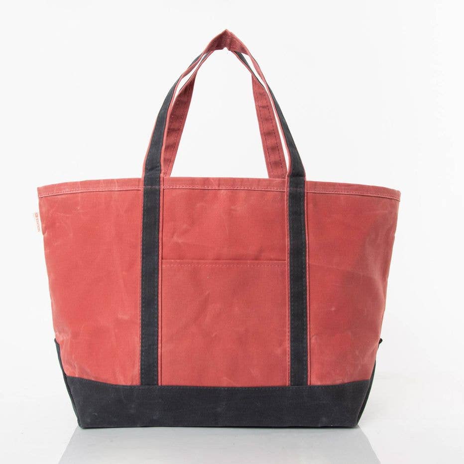 Waxed Large Classic Tote: Olive