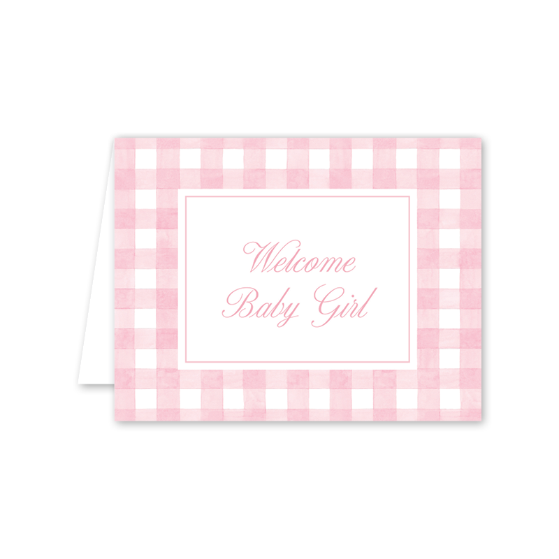 Gingham Baby Pink: Single Card