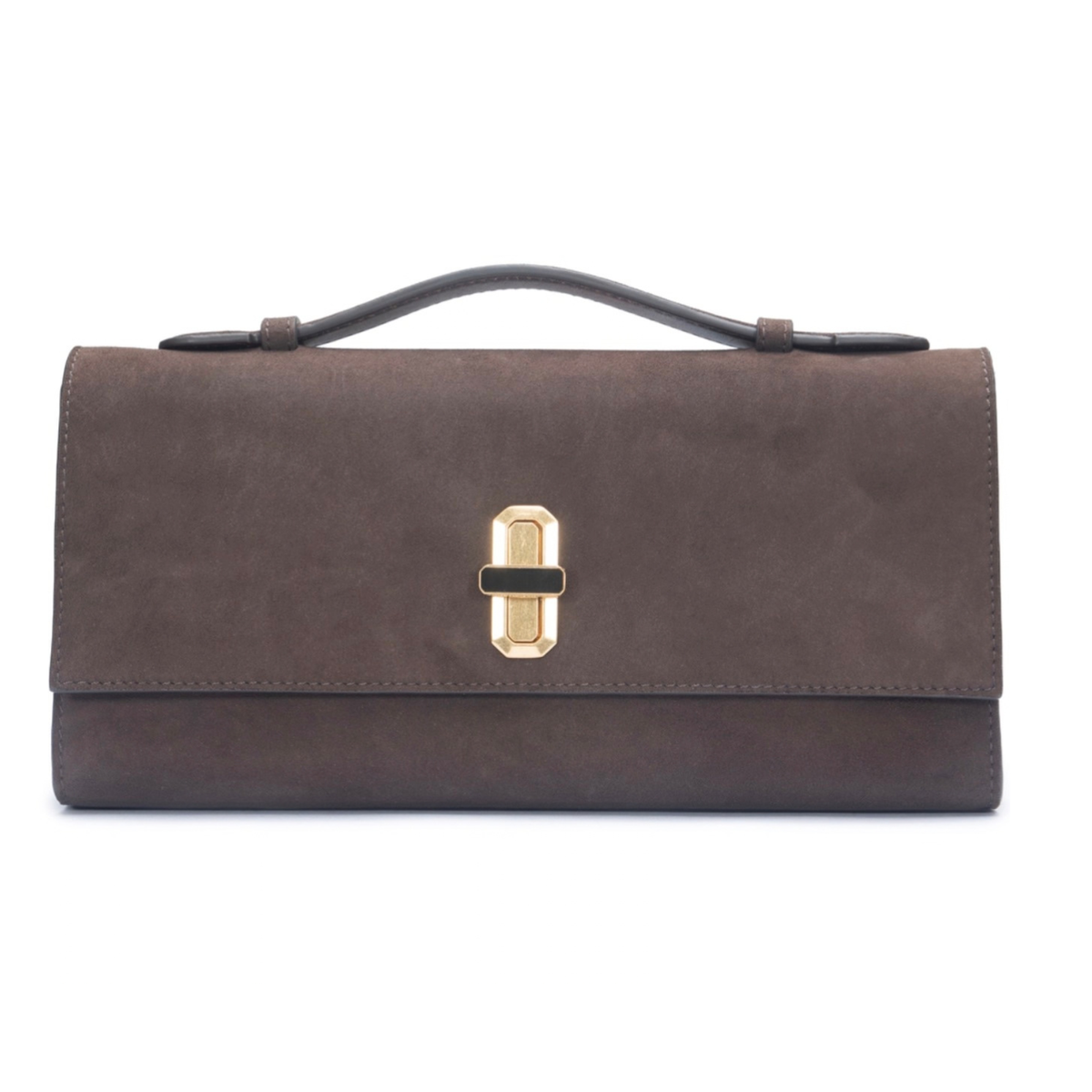 The Suede Heirloom Clutch: Chocolate