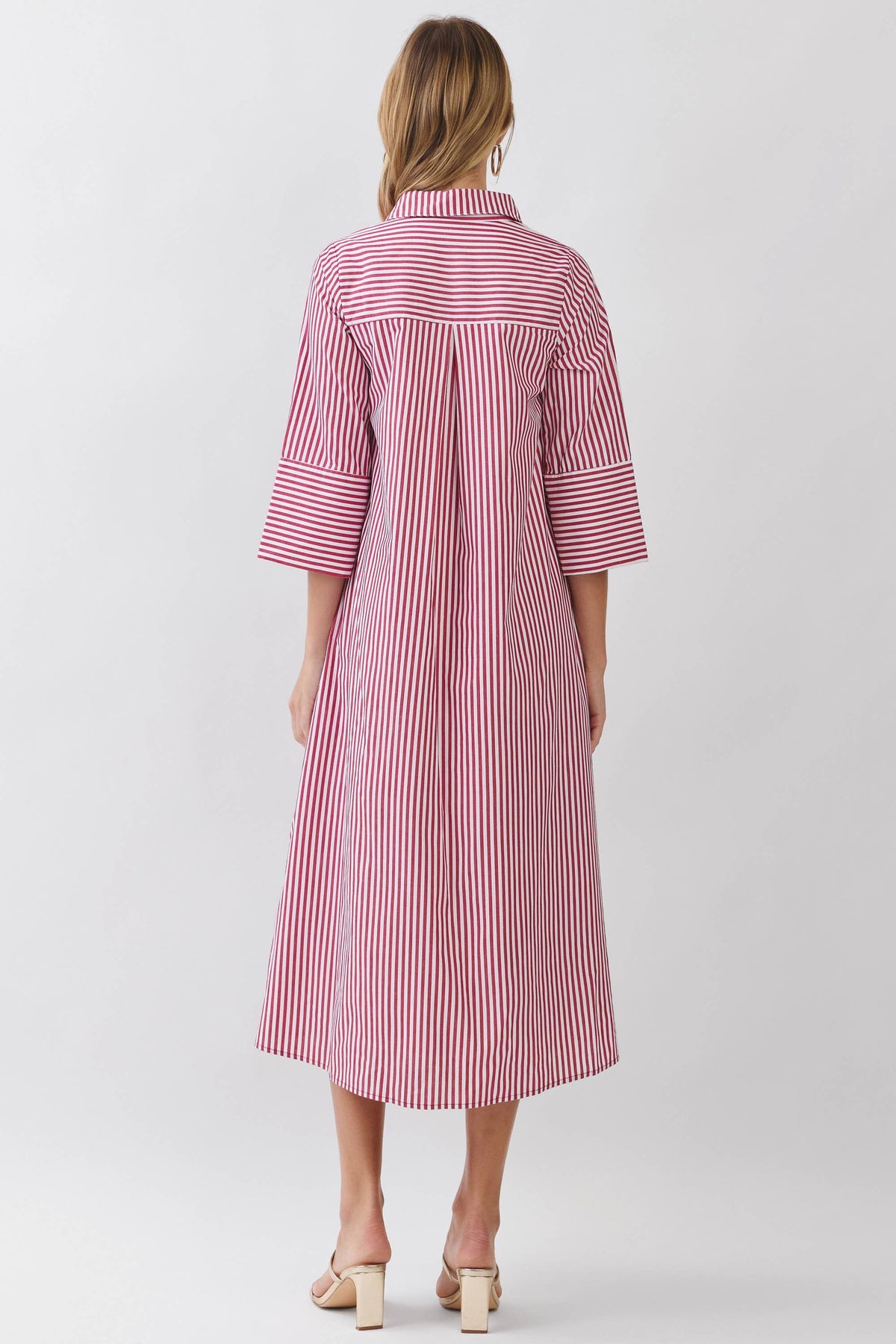 Stripe Collar Crimson Caftan