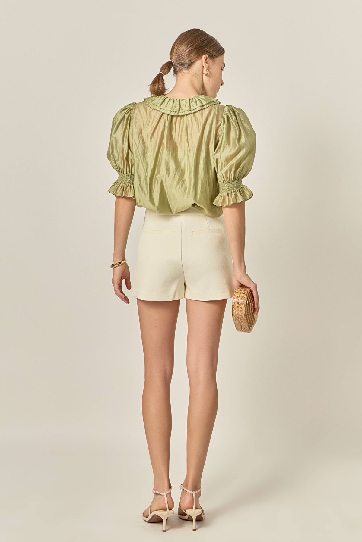Ruffled Short Sleeves Blouse