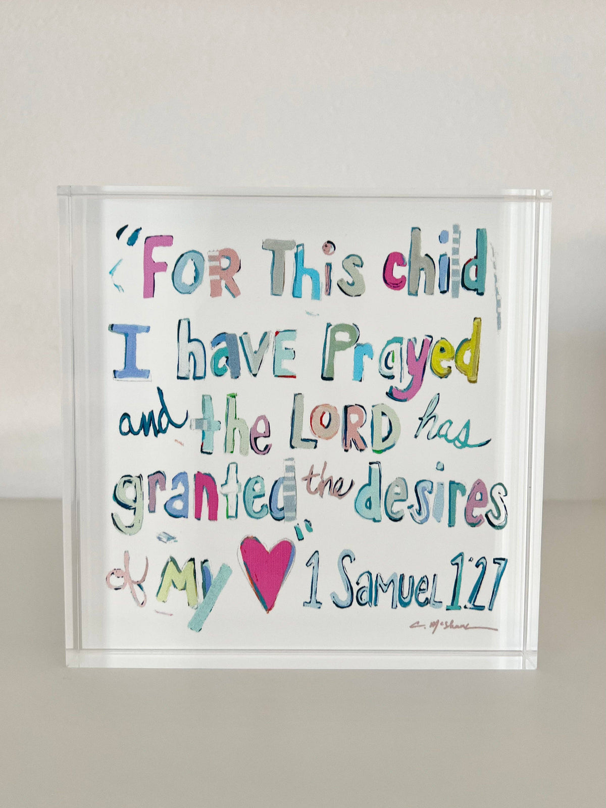 1 Samuel 1:27 Acrylic Shelfie Blue