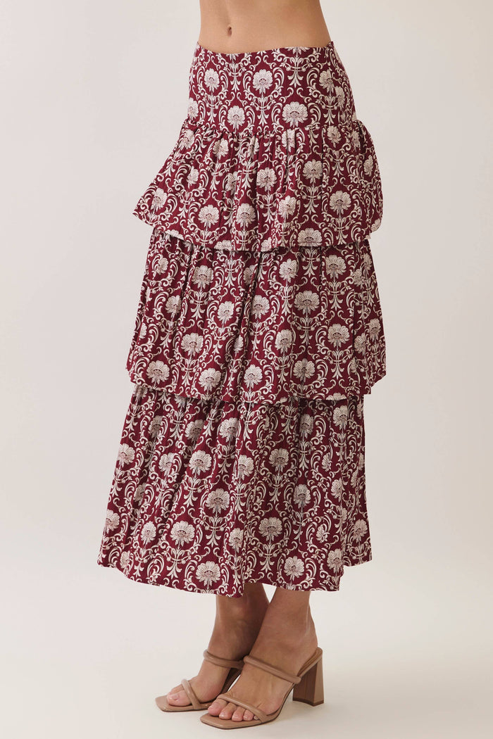 Merlot Ruffle Skirt
