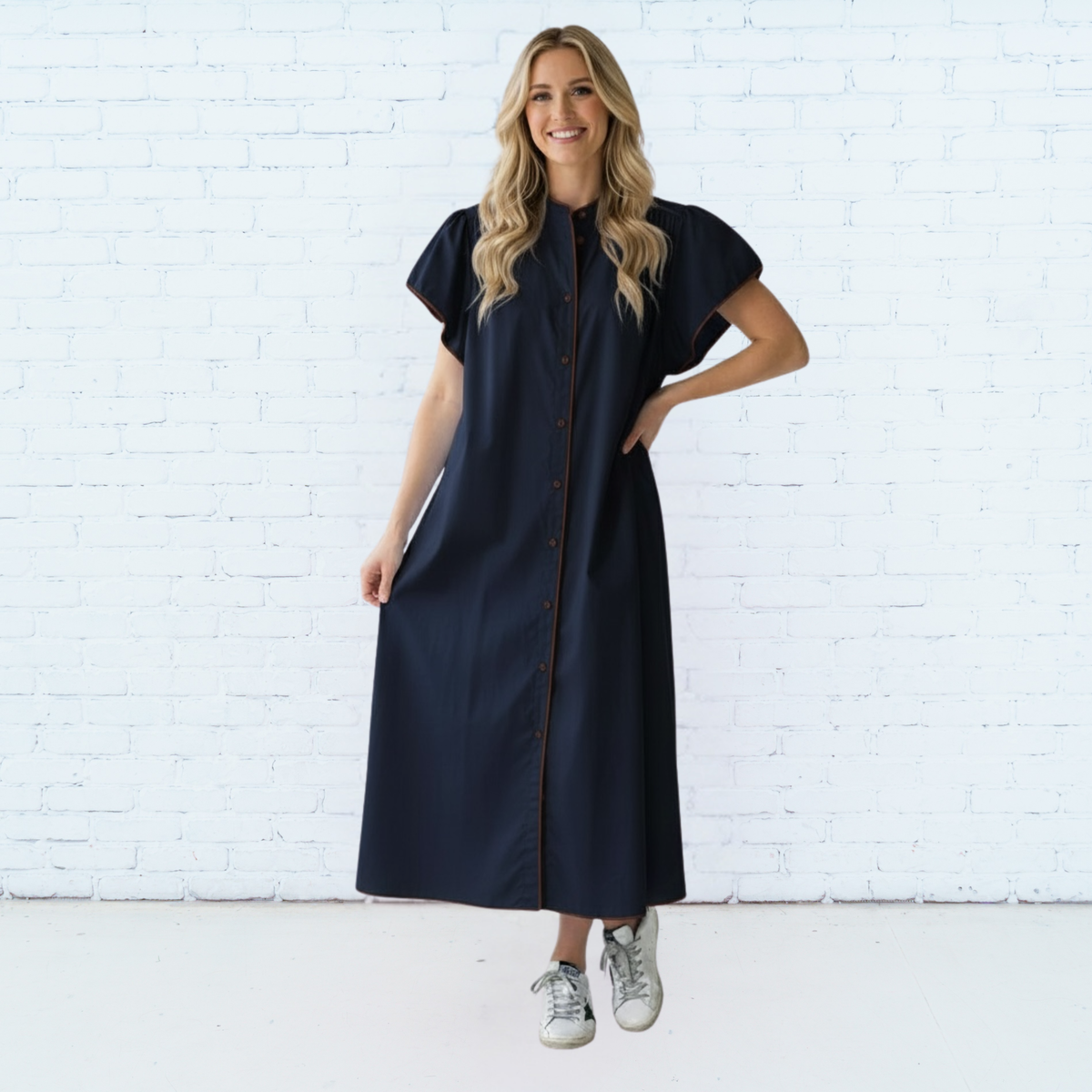 Caryn Lawn Cassie Dress Navy