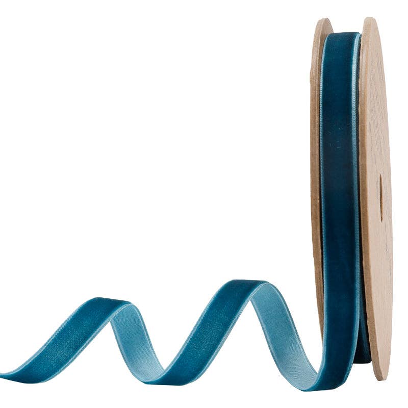 French Blue 3/8" Velvet Ribbon | 10 Yard Roll