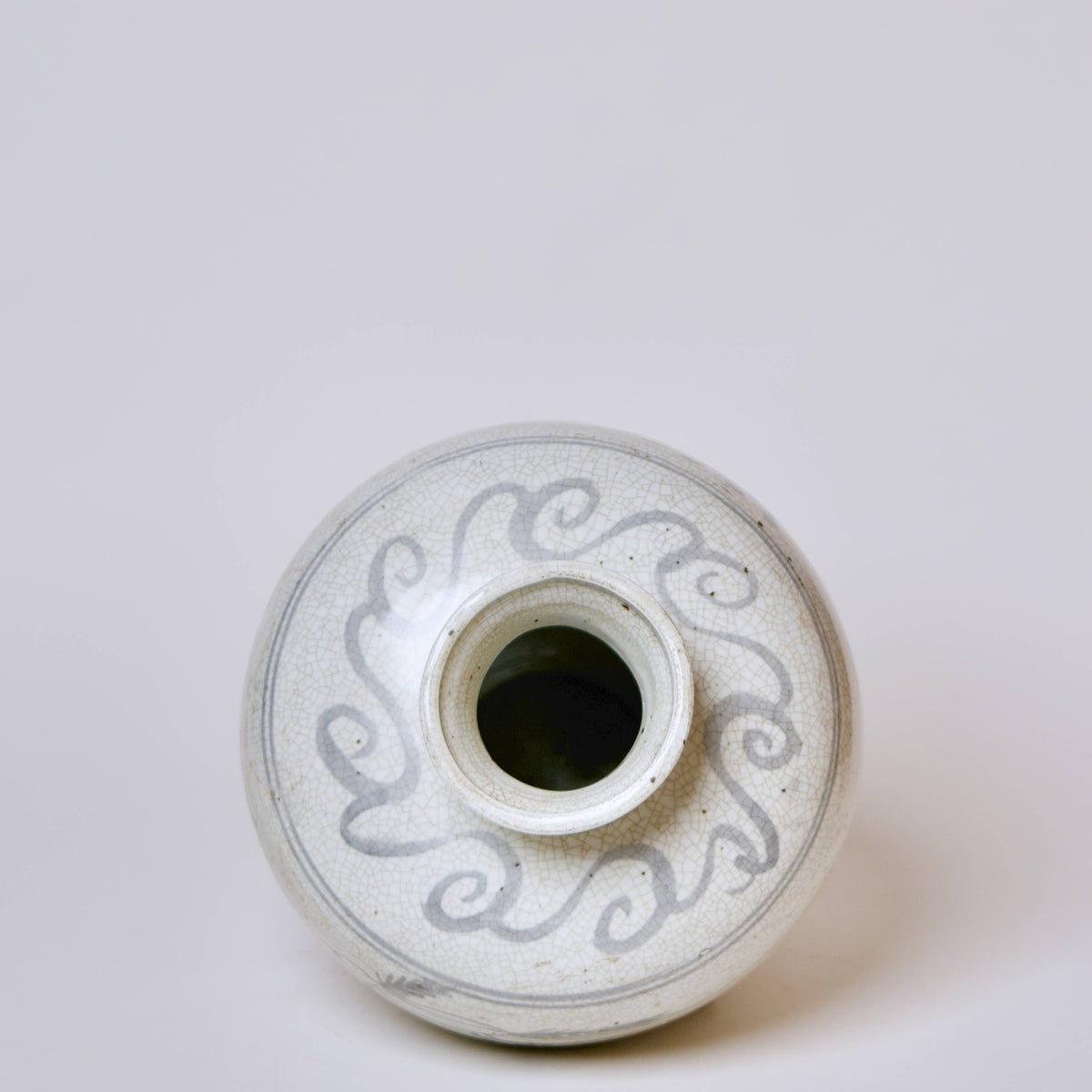 Rustic Blue and White Porcelain Amphora Vase