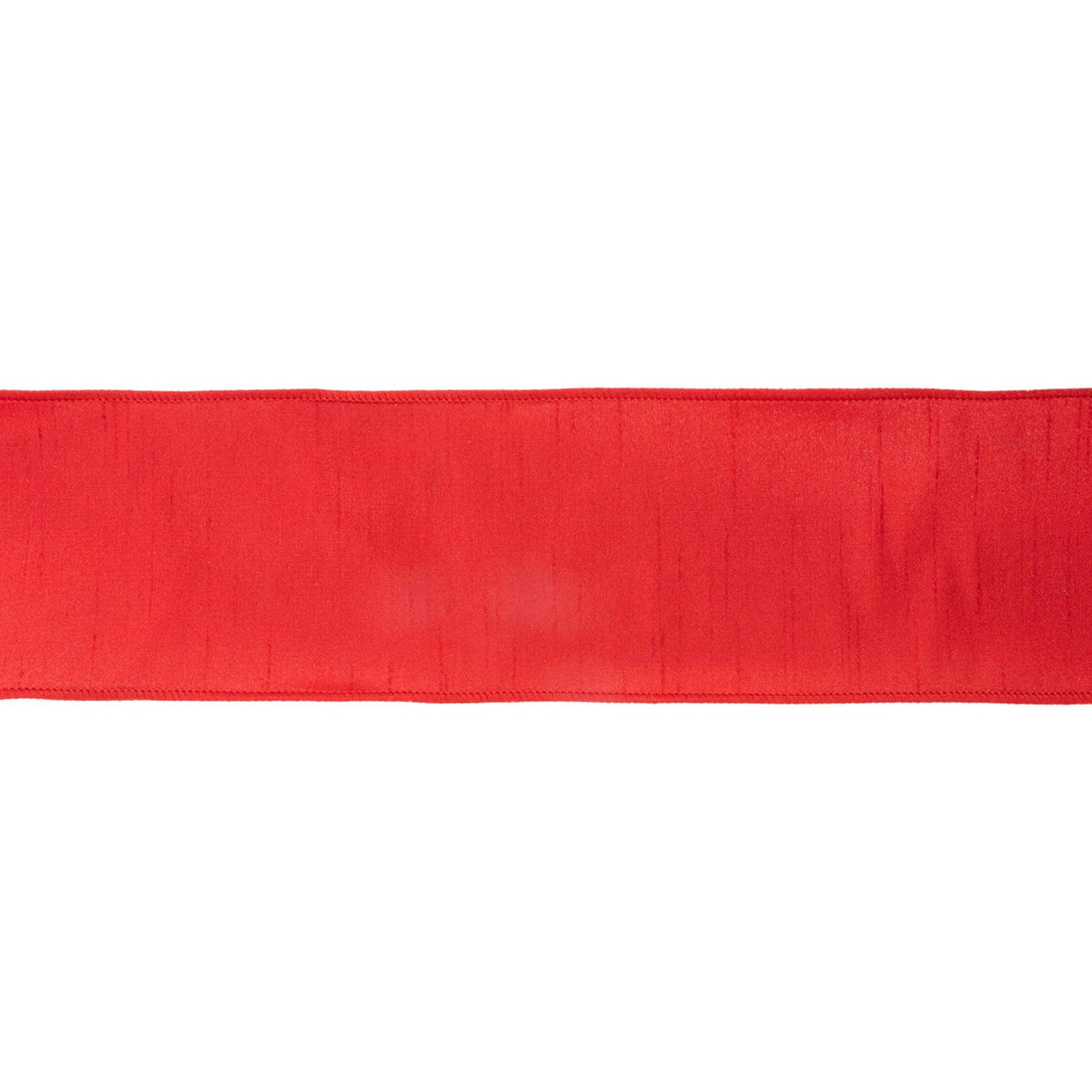 4" Wired Dupioni Ribbon | Red | 10 Yard Roll