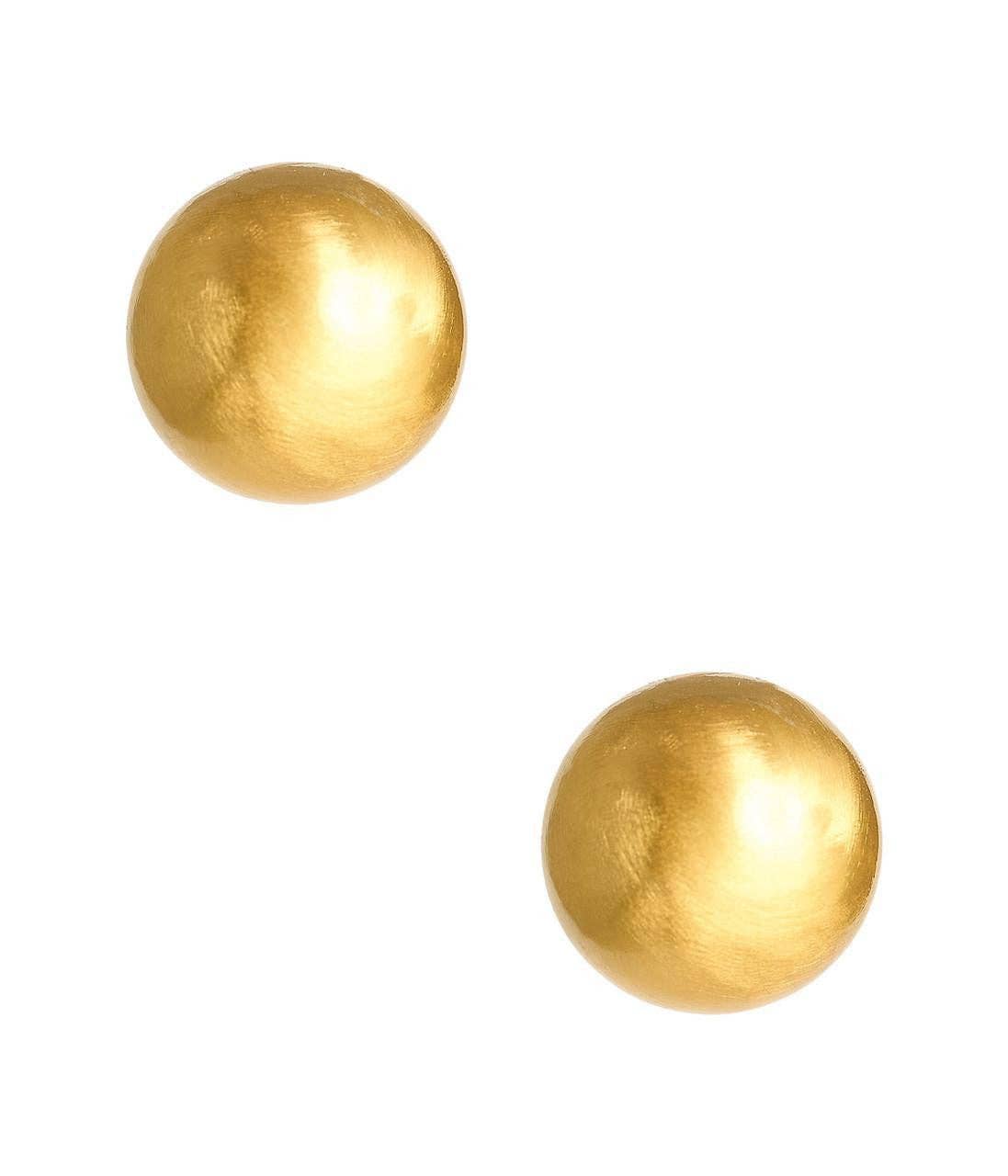 18mm Georgia Brushed Ball Studs - 18k Gold Plated - WS: Post