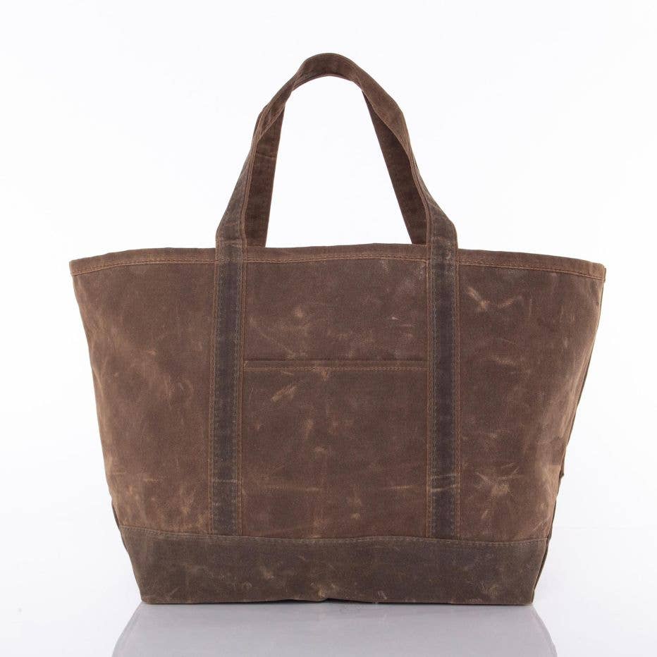 Waxed Large Classic Tote: Olive