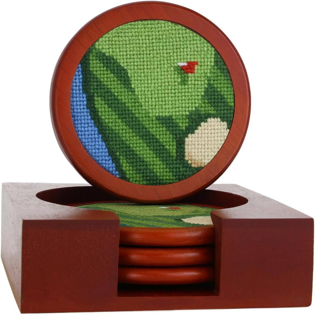 Needlepoint Golf Coaster Set