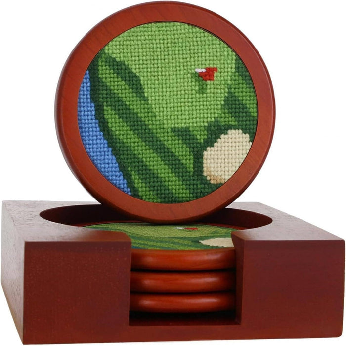 Needlepoint Golf Coaster Set