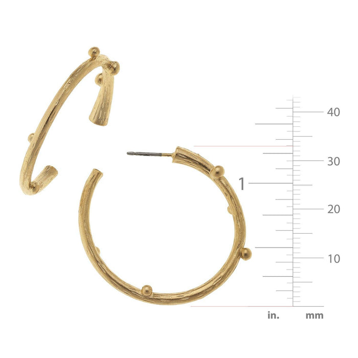 Gold Vine Hoop Earrings
