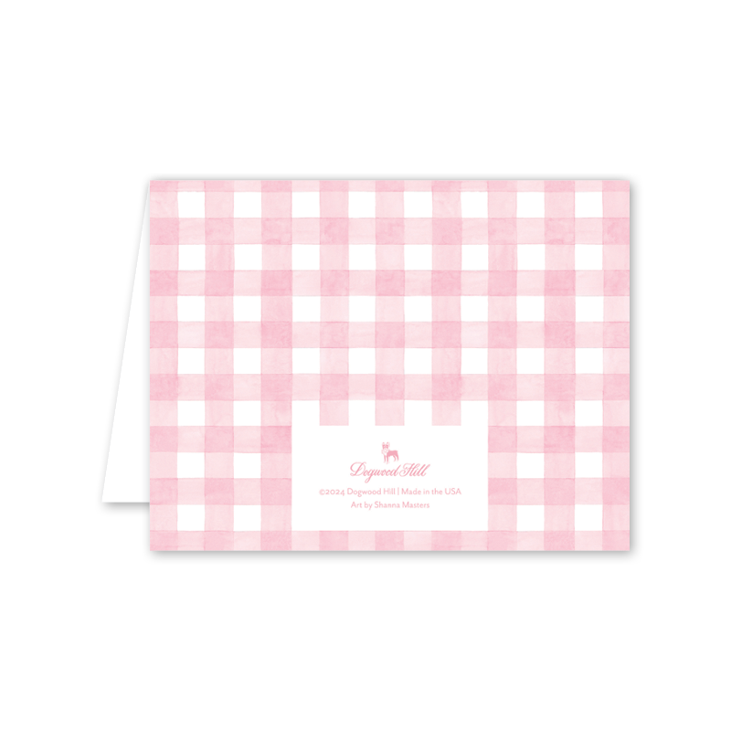 Gingham Baby Pink: Single Card