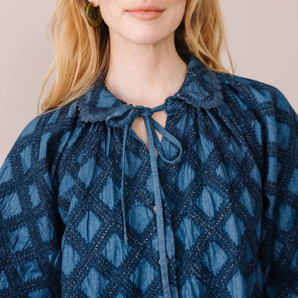 Denim Eyelet Willa Top