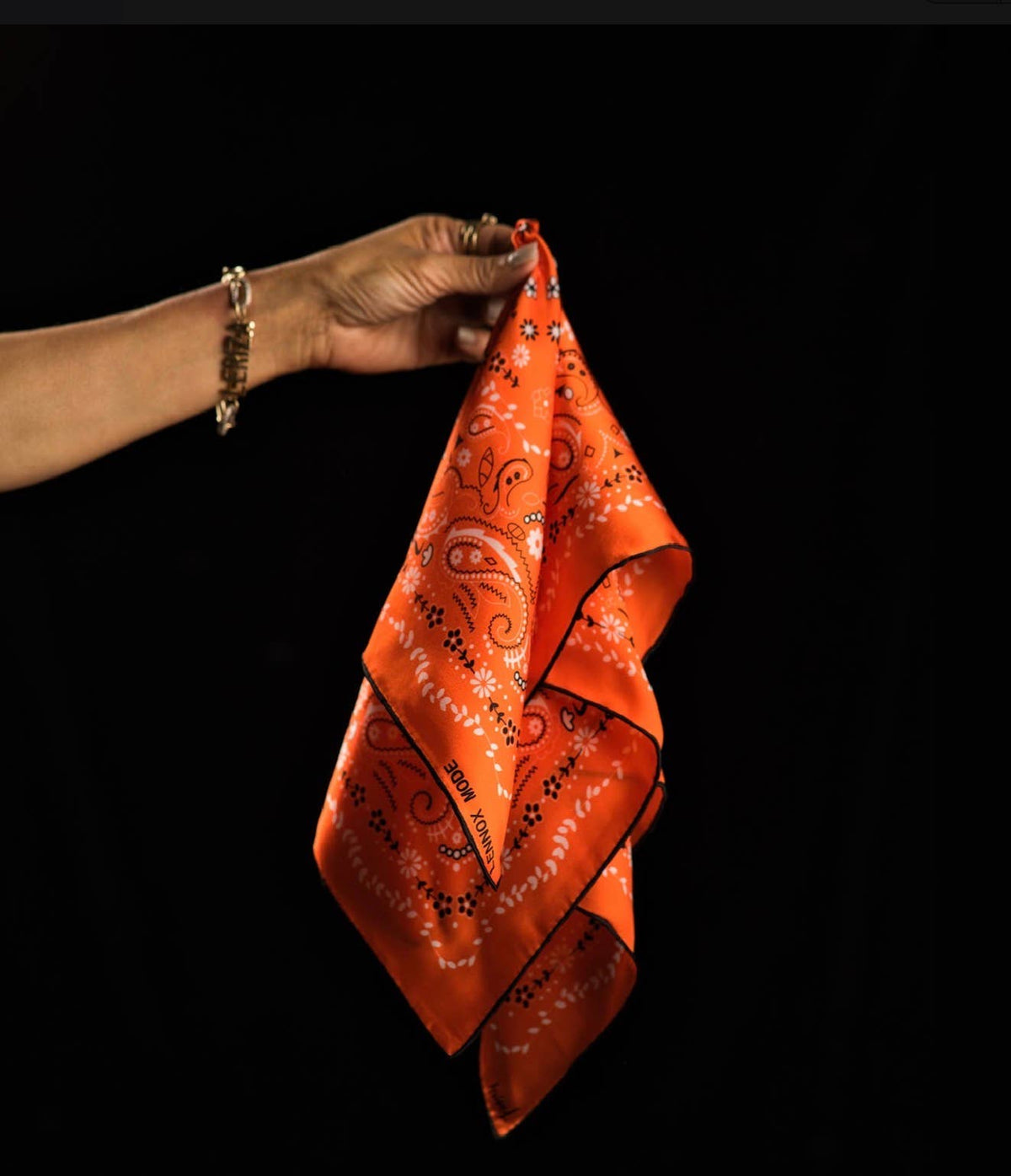 Mulberry Silk Paisley Bandana -Double-Sided Scarf