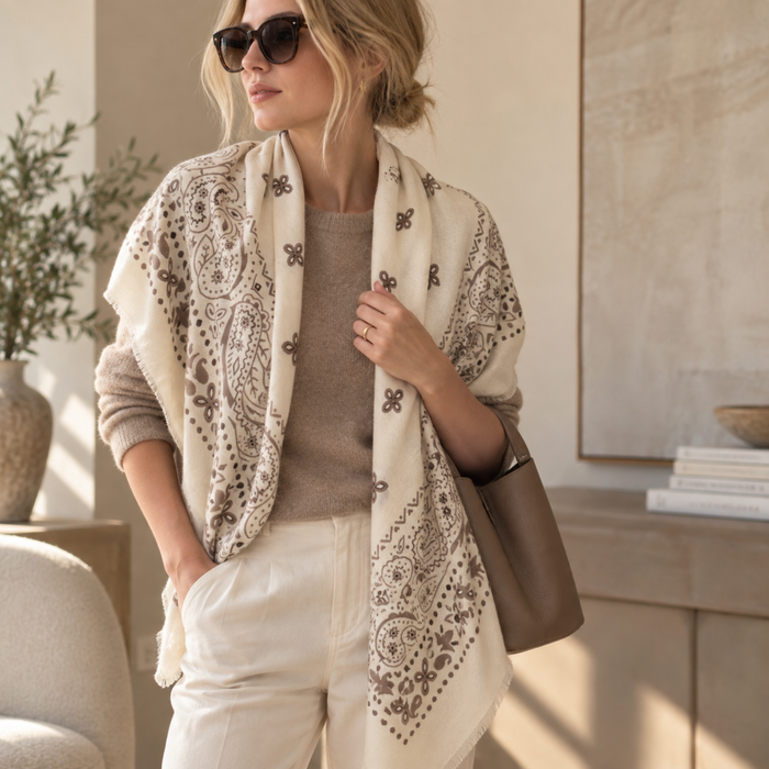 Espresso Brown Oversized Bandana Scarf