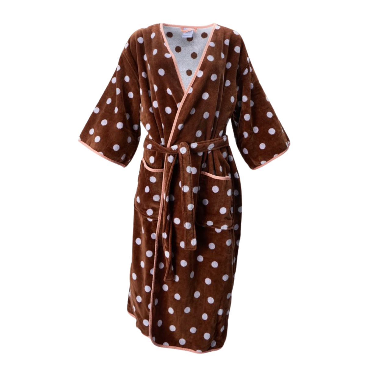 Weezie Women’s Bell Sleeve Plush Robe- Polka Dot