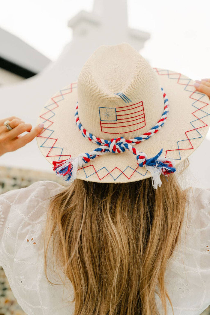 White Palm Patriotic Hat