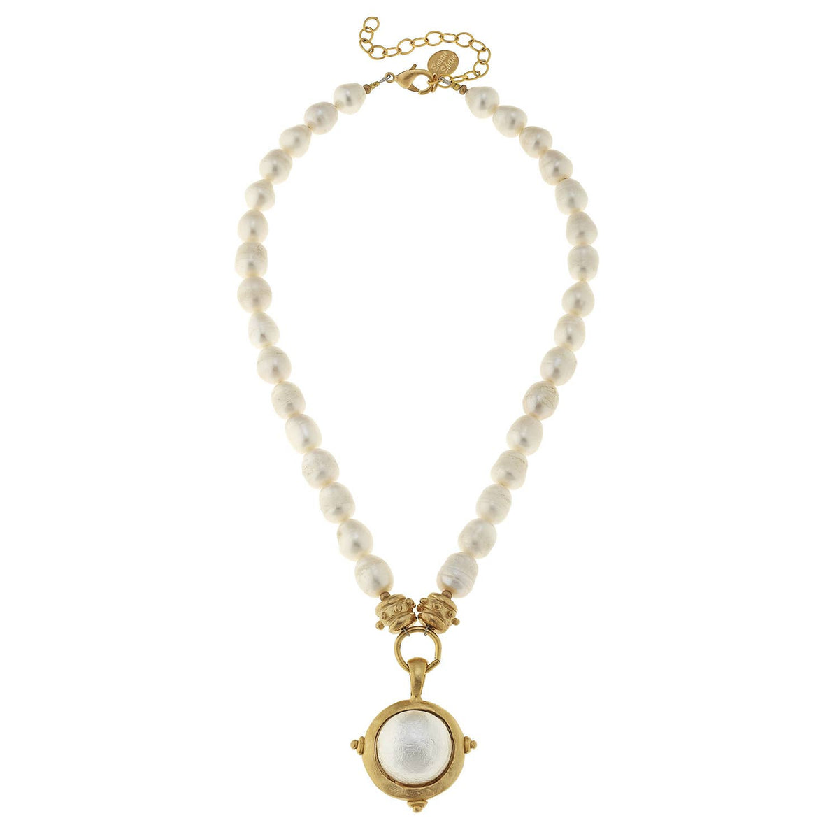 Cotton Pearl on Genuine Freshwater Pearl Necklace