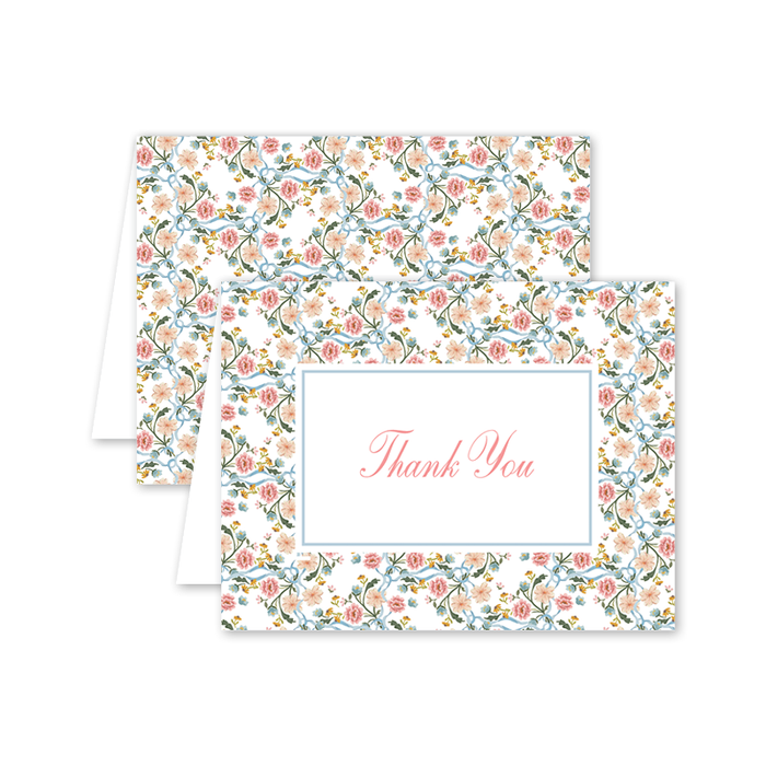 Cottagecore Florals Border Thank You: Single Card