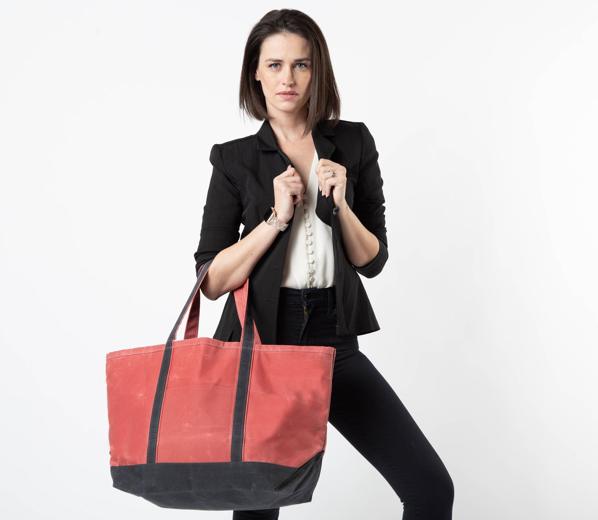 Waxed Large Classic Tote: Slate
