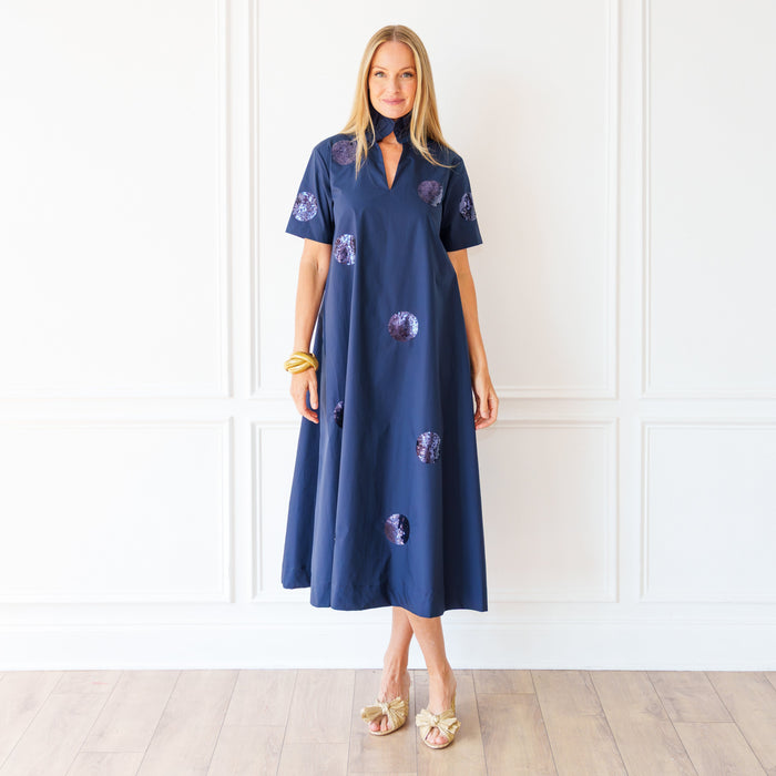 Georgia Sequin Navy Dress