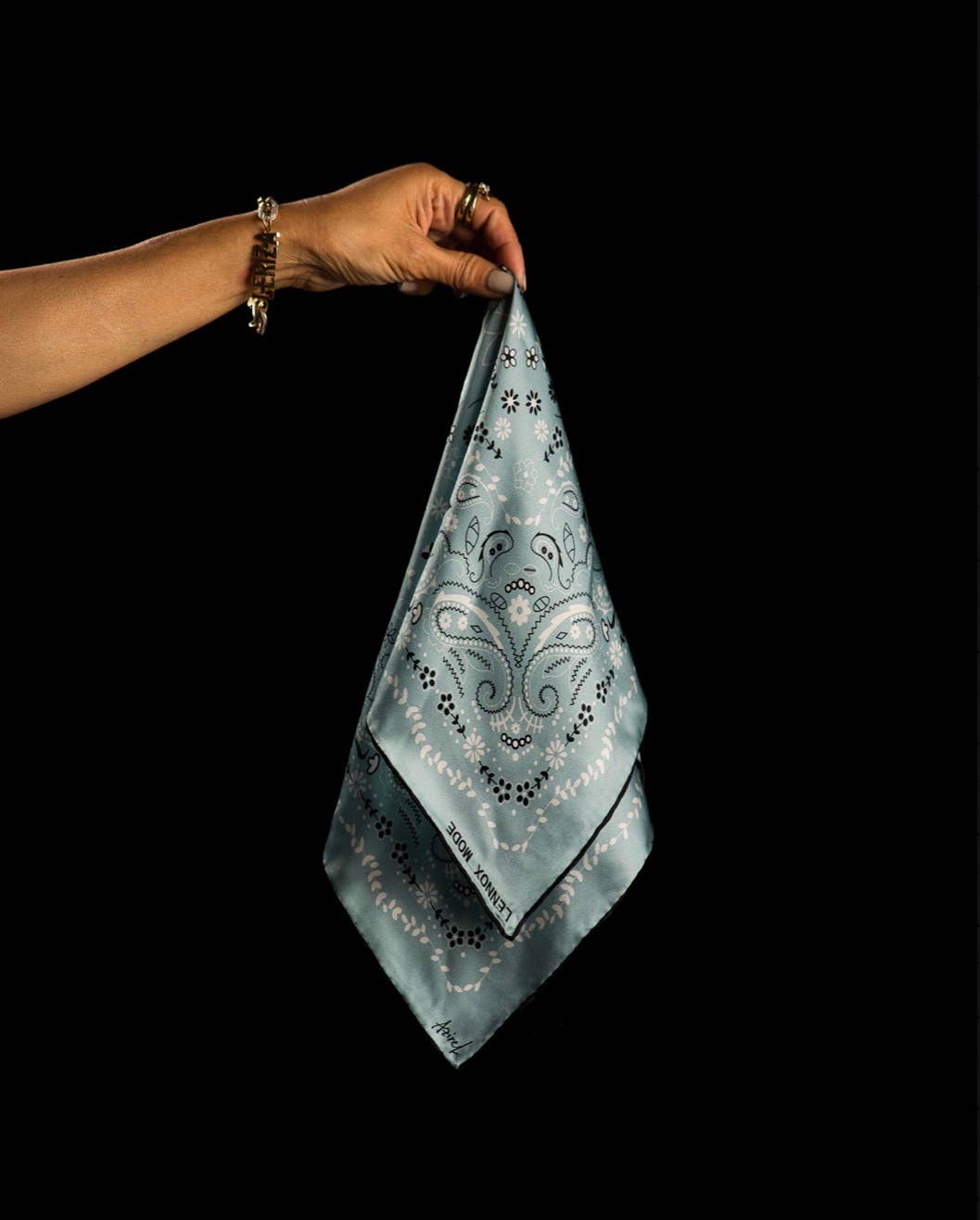 Mulberry Silk Paisley Bandana -Double-Sided Scarf