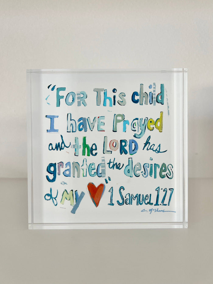 1 Samuel 1:27 Acrylic Shelfie Pink