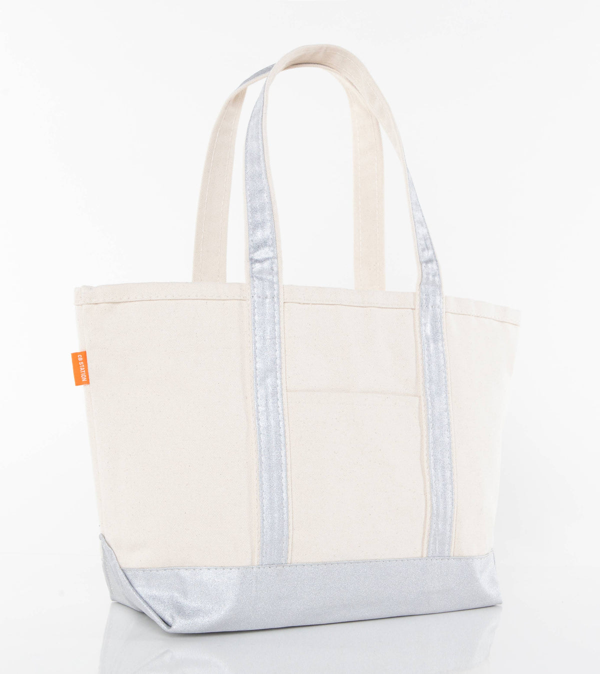 Medium Metallics Classic Tote: Silver