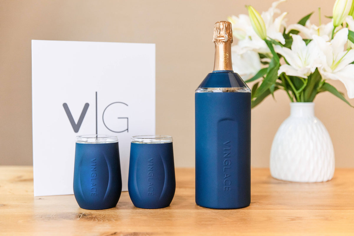 Copper Wine Gift Set with Glass Lined Wine Glass Pair