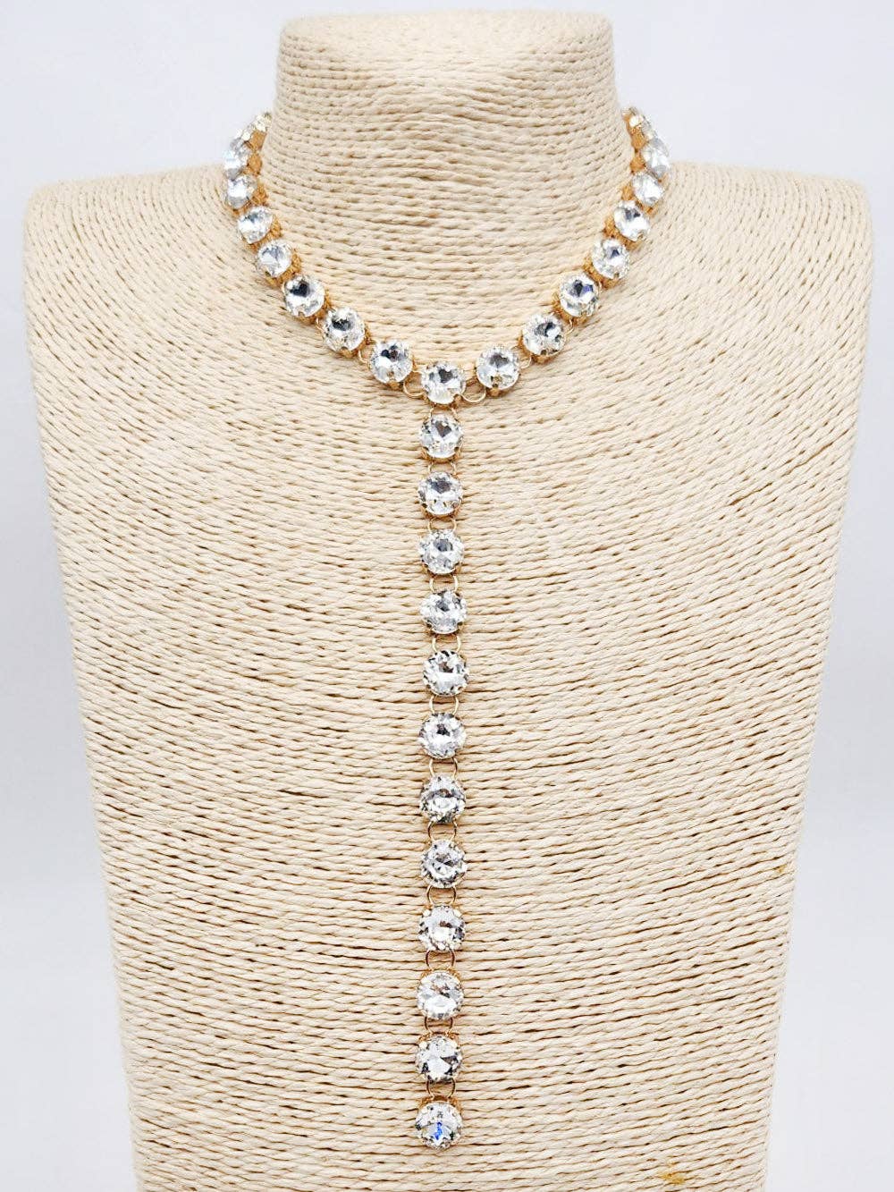 Clear Crystal  Drop 20” Necklace
