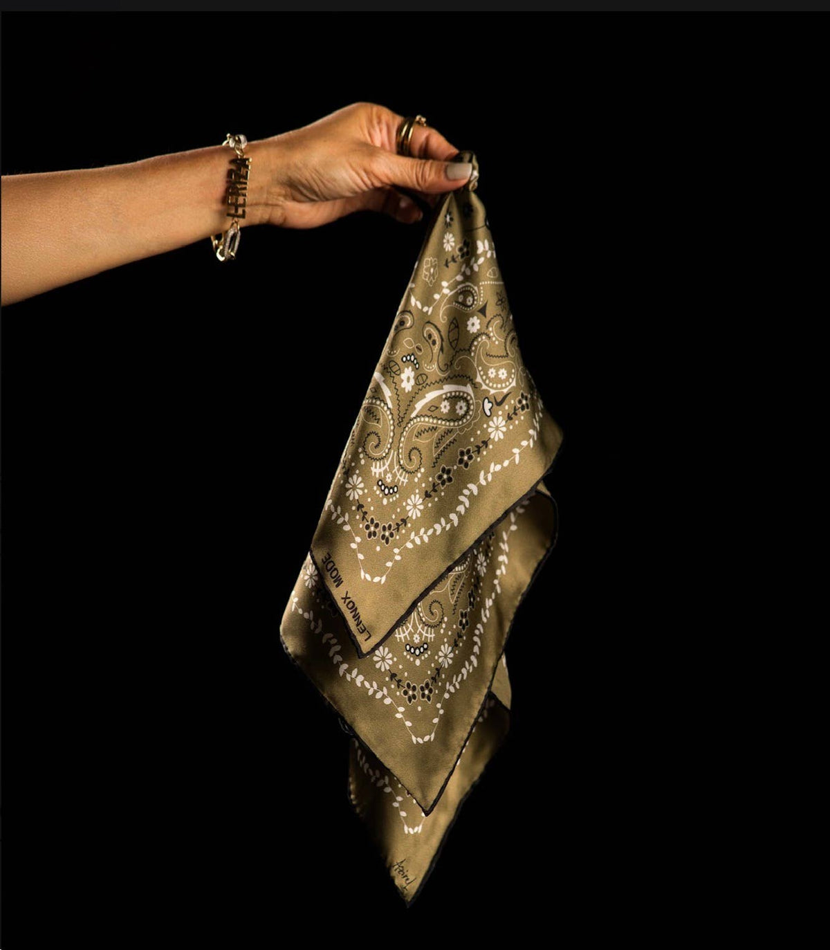 Mulberry Silk Paisley Bandana -Double-Sided Scarf