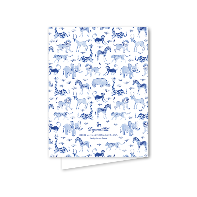 Blue Safari Welcome: Single Card